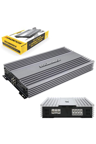 Soundmax SX-4100.4 Oto Anfi Stereo 4X100W 4 Kanal Bass Kontrol