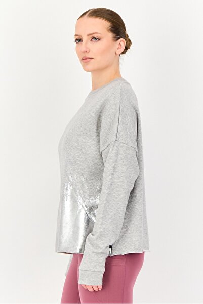 Reebok Women Sportswear Fit Long Sleeve Sweatshirt, Grey