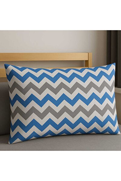 Loova غطاء وسادة قطعتين 100% قطن بنمط متعرج طبيعي مقاس 50*70 مع سحاب