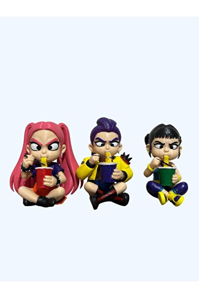 OEMPLUS Huntrix – Ramen Molası Üçlü Set | Zoey, Mira & Rumi Tarzı El Boyaması...