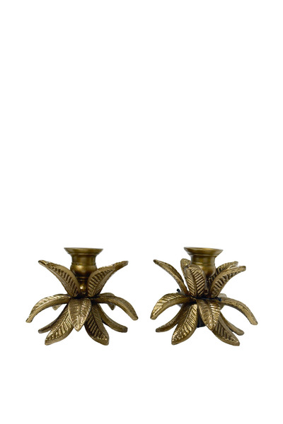 Lara Decor Döküm Eskitme Yaprak Mumluk Seti