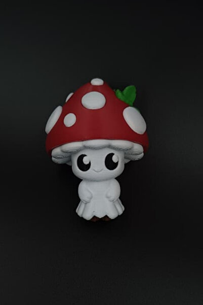 Rodopiva Large Size Keychain Bag Ornament Charm with Cute Mushroom Figure in Red Hat