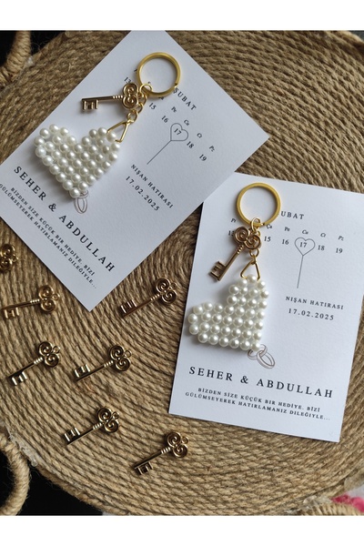 HediyelikAVM Heart Keychain 20 Pieces