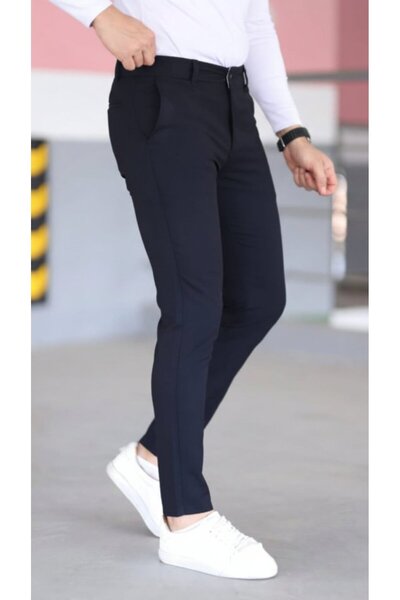 JANES Men's Slim Fit Stretch Fabric Gabardine Trousers