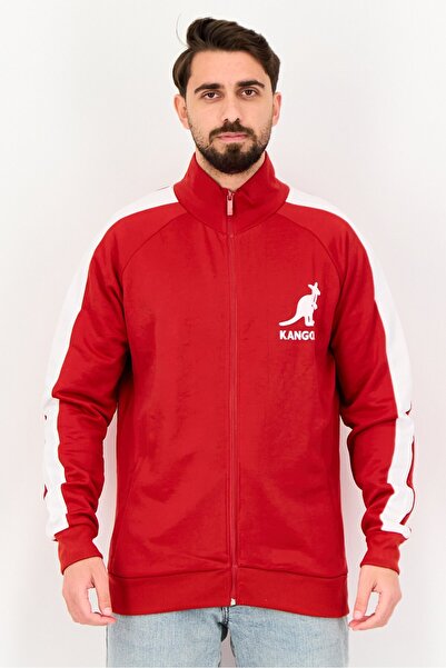 Kangol Men Brand Logo Jacket Shirt, Red