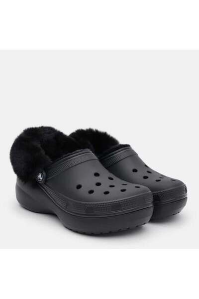 Crocs Classic Platform Fuzz Lined Clog Kadın Terlik