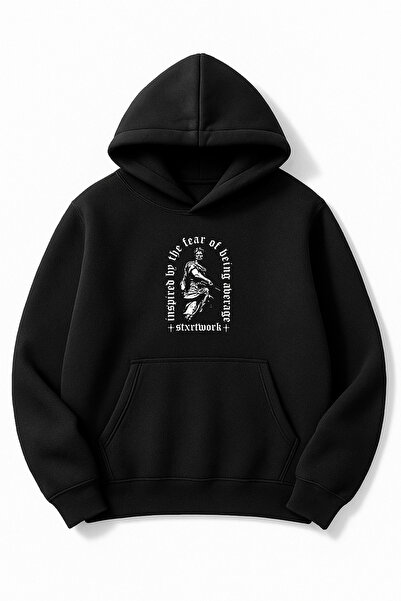 Altair Tr سويت شيرت أسود قصة فضفاضة للجنسين تايجل تايجر مطبوع بغطاء رأس