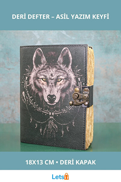 Letsii Kurt Büstü Deri Defter 18x13 cm