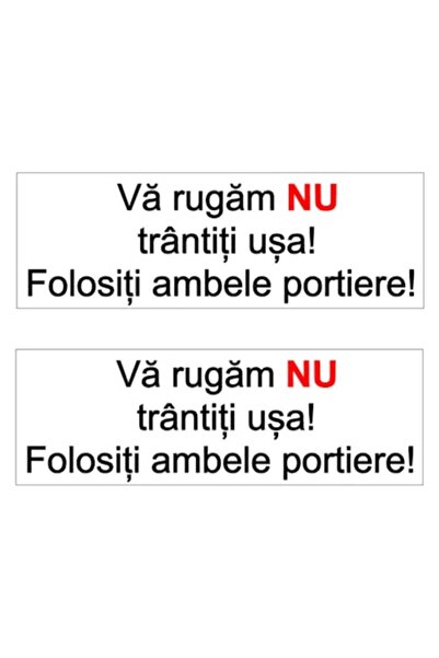 Oracal Set of 2 taxi/uber/bolt stickers, don't slam the door, use both doors, 15cm