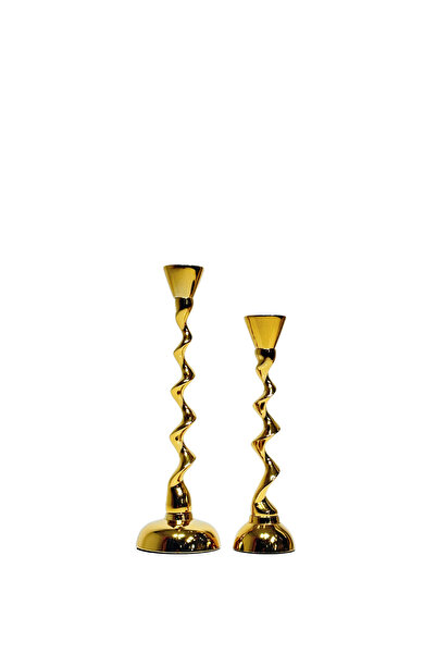 Lara Decor Metal Parlak Gold Mumluk Seti