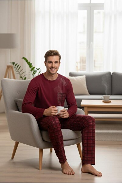 MORRO Comfortable Home Wear Top and Patterned Pajama Bottoms |   Men's Pajama Set