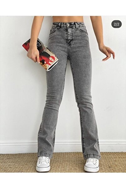 Livik Smoked Snow Spanish High Waist Spanish Jeans (PACKER)