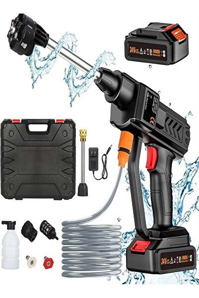 Generic Cordless Pressure Washer 24V, 6-in-1 Nozzle, 2 Rechargeable Batteries – Portable for Car & Garden