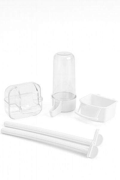 Papağanhane مجموعة مستلزمات الطيور مكونة من 6 قطع |   وعاء طعام كريستالي، وعا...