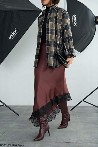 CADDELAMODA Women's Plaid Shirt