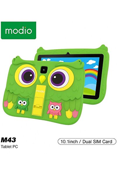 Modio M43 Kids Tablet – 10.1" HD IPS, 8GB RAM, 512GB ROM, Dual SIM, 8000mAh, Owl Case