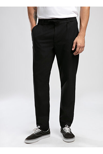 Lee Cooper Normal Bel Straight Black Men's Chino Trousers 261 Lcm 221009 Matteos Black