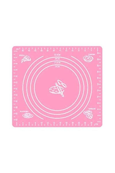 GENERIC4 حصيرة خبز سيليكون سوجي وردي/أبيض 29×26 سم