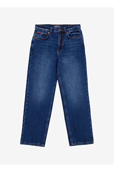 Lee Cooper High Waist Straight Leg Straight Blue Women's Denim Pants 261 Lcf 121011 Clara Francesca Mid