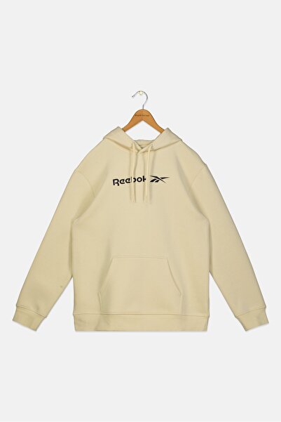 Reebok Kids Boy Brand Logo Long Sleeve Outdoor Hoodie, Beige