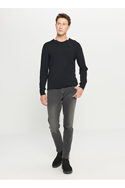 ALTINYILDIZ CLASSICS Crew Neck Standard Black Men's Sweater Ace049261484_Syh