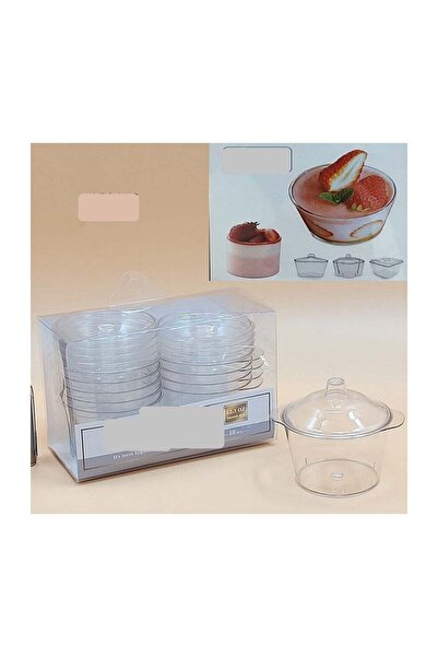 GENERIC4 Plastic dessert cups with airtight lids, set of 10 - transparent