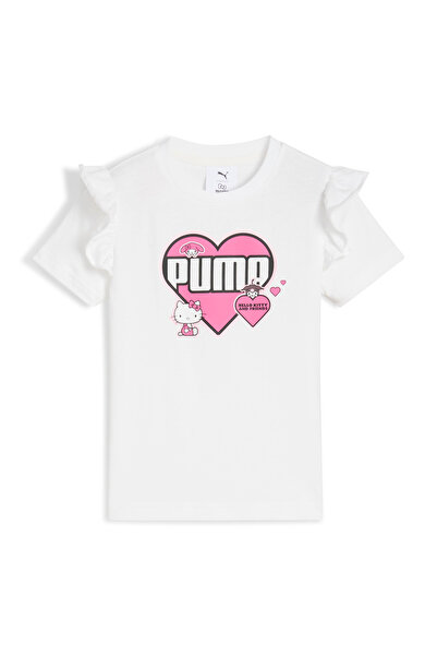 Puma Plain White T-Shirt for Girls 63238602-Puma X Hello Kitty & Frien