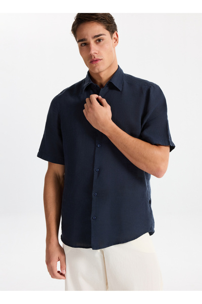 BOSS Regular Fit Gömlek Yaka Lacivert Erkek Gömlek Rash