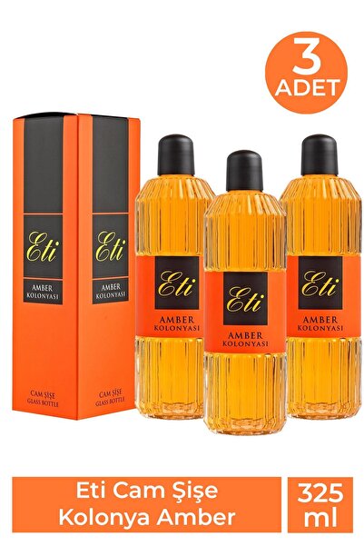 Eti humanlife Cam Şişe Kolonya Amber 325 ml 3 Adet