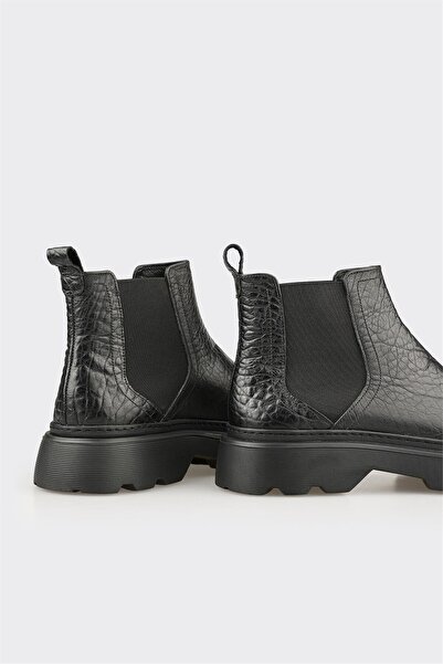 Elle Shoes Siyah Deri Erkek Günlük Bot