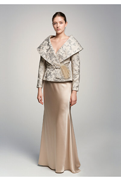 Stylize Couture Jakar Ceket Saten Uzun Etek Kombin