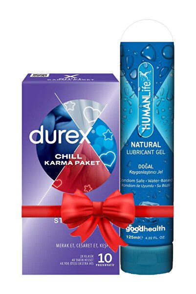 Durex Seddar Collection Chill Prezervatif 10'lu + HumanLife 125 ml Doğal Kayganlaştırıcı Jel Lubrica
