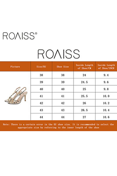 ROAISS Women's Strappy Open Toe High Heels Gold Round Head Design with 6 Cm Slim High Heels Adjustable Ankl