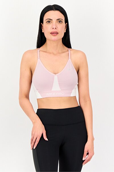 Nike حمالة صدر رياضية بدون أكمام مبطنة قليلاً للنساء، لون وردي فاتح