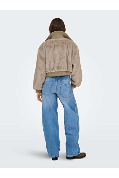 ONLY Γυναικείο μπουφάν Onlwicki Life Fur Rib Brown 15349157