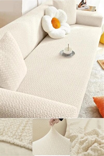 BASHTUGH TİCARET غطاء أريكة مرن لثلاثة أشخاص، غطاء واحد بنمط الطوب، غطاء أريكة عالي الجودة