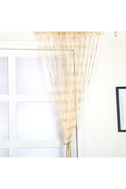 fun zone Generic Heart Pattern Curtain Beige 100 x 200 centimeter