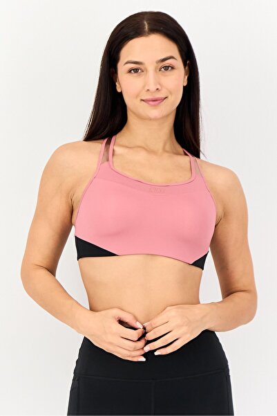 Nike Women Brand Logo Padded Training Bra, Rose Pink