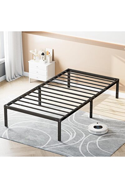 Chulovs Metal Double Bed Frame - 190 x 100 cm with Under-bed Storage, No Box ...