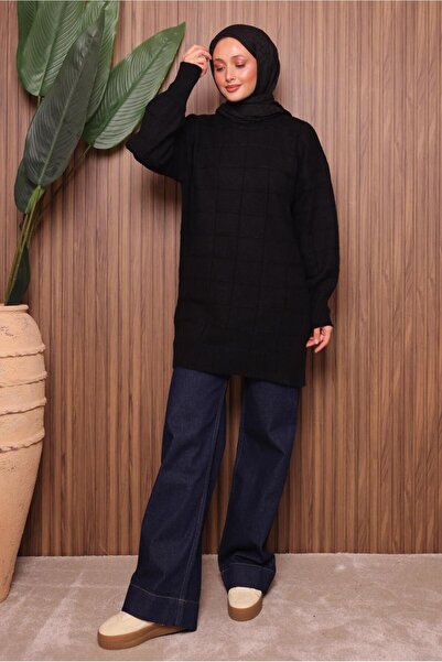 TRENDTESETTÜR Women's Black Knit Tunic t 2107