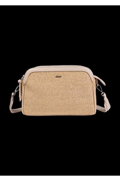 OEM Women's crossbody bag in linen and faux leather - R240198 (apricot)
