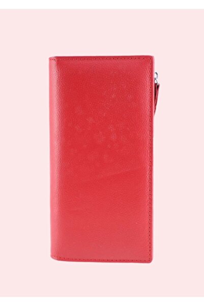 HASSION - Women's leather wallet B01, red