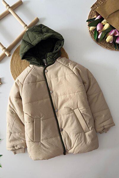 Minigimin Cicileri My Little One's Cicileri Waterproof Hooded Winter Boy's Coat - Beige