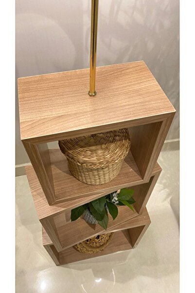 Turkish Home Wooden floor lamp with cube design - 150 cm