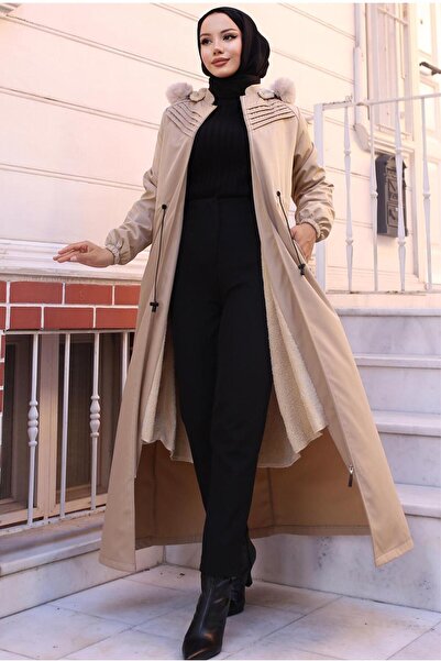 TRENDTESETTÜR KADIN BEJ BELİ BAĞCIKLI MANTO T 2011