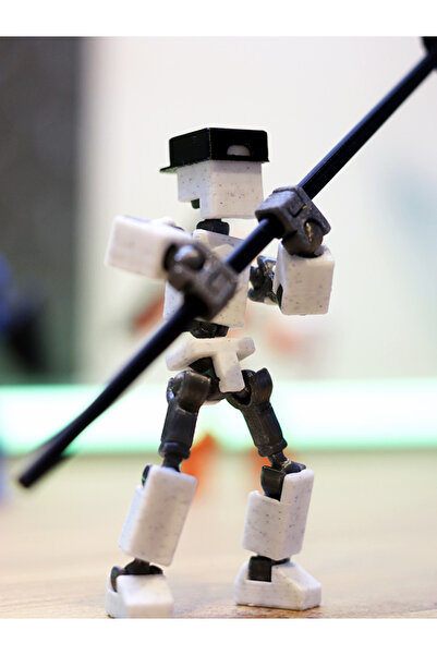 niicraft BEYAZ MİNİ DUMMY13 - Hareketli Aksiyon Figür kılıç ve kalkan dahil