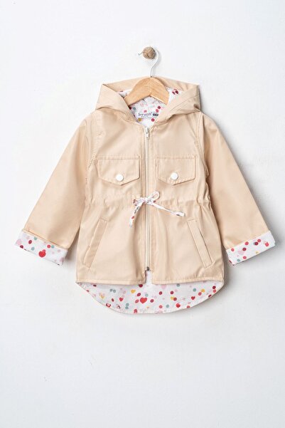 Minigimin Cicileri My Little One's Trench Coat with Polka Dot Lining and Draw...