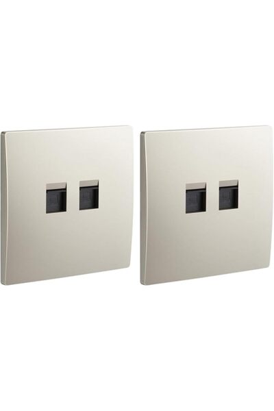 Raco Legrand RJ45 Network Wall Socket Outlet Cat6 UTP, Double Outlet (Champagne)