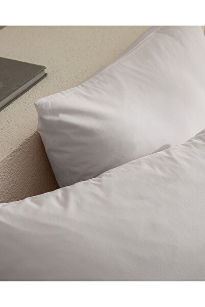 Madame Coco Manon 100% Cotton Ranforce Plain 2-Piece Pillowcase Set - Stone