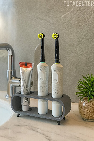 TUTACENTER Modern Ayaklı Şarjlı Ve Pilli Diş Fırçalık Tutucu Stand (Tüm Model...
